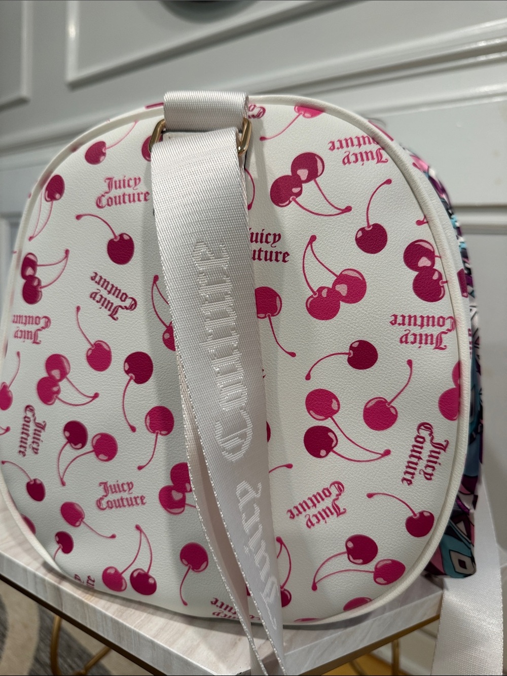 Juicy Couture Y2K Bag Pink Cherry On Top Logo Weekender Travel Duffle Bag NWT - Picture 9 of 17
